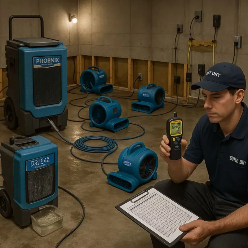 Structural Drying and Dehumidification process in Grove, OK